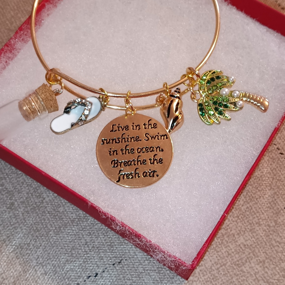 Beach theme charm bracelet